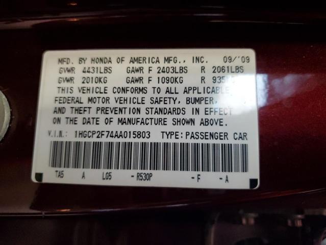 2010 HONDA ACCORD EX #3263609523