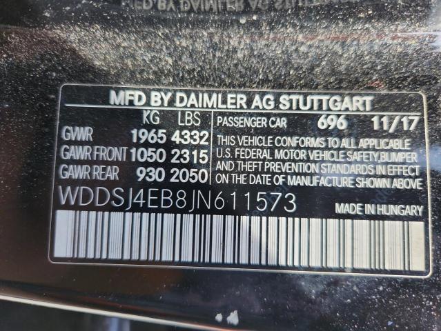 2018 MERCEDES-BENZ CLA 250 WDDSJ4EB8JN611573