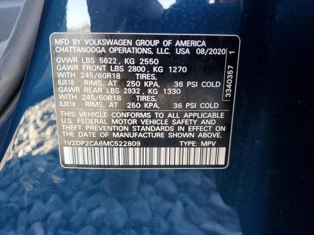 2021 VOLKSWAGEN ATLAS SE #3297987064