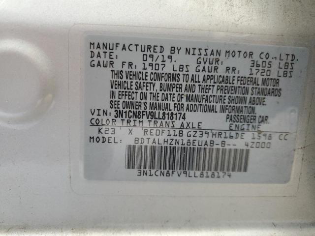 2020 NISSAN VERSA SR 3N1CN8FV9LL818174