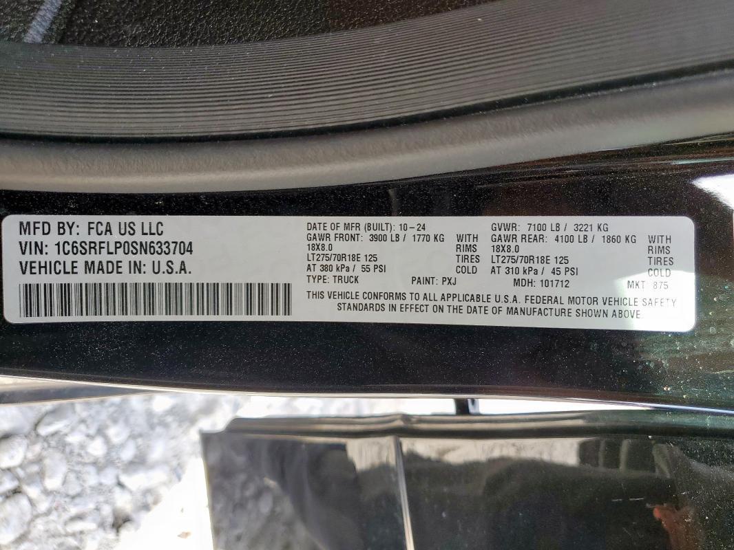 2025 RAM 1500 REBEL - 1C6SRFLP0SN633704