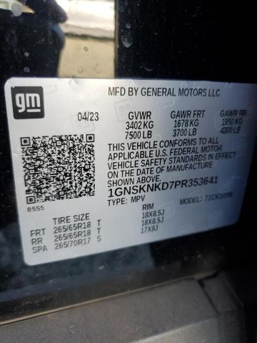 2023 CHEVROLET TAHOE K1500 LT #3284169544