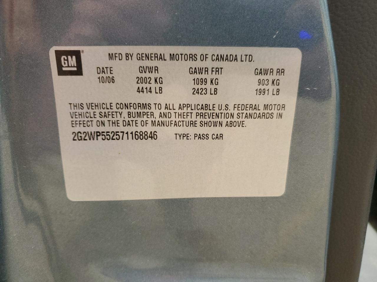 Lot #3283176741 2007 PONTIAC GRAND PRIX