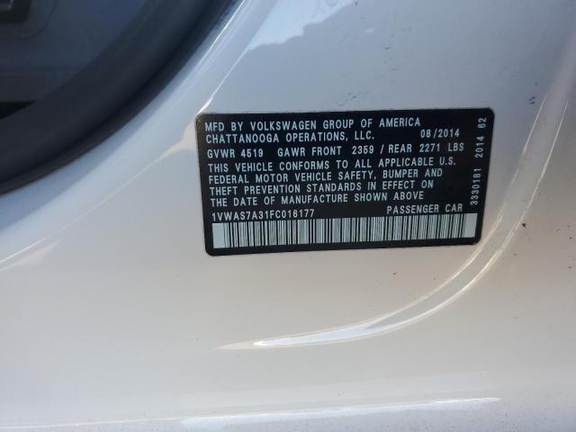 2015 VOLKSWAGEN PASSAT S - 1VWAS7A31FC016177