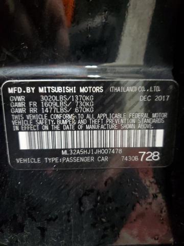 2018 MITSUBISHI MIRAGE GT ML32A5HJ1JH007478