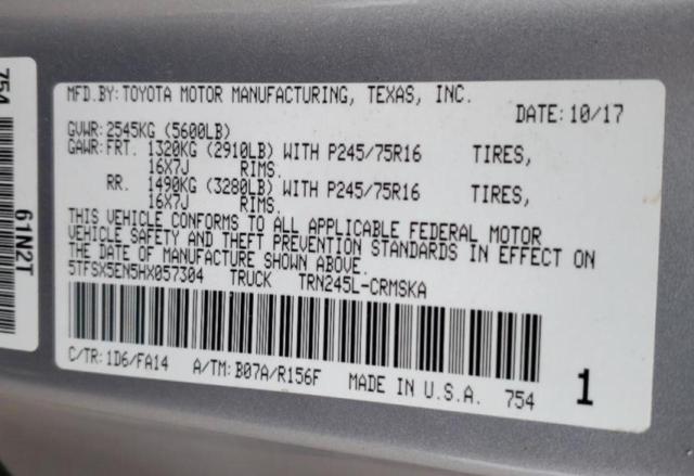 2017 TOYOTA TACOMA ACC #3285131377