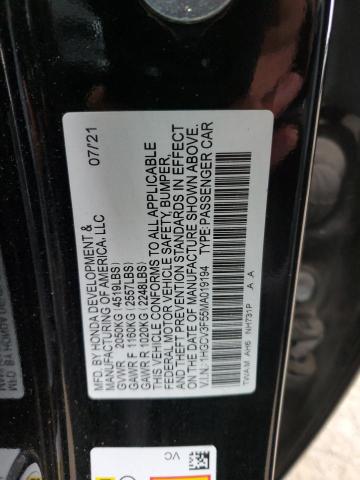 2021 HONDA ACCORD HYB #3301750339