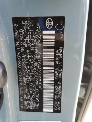 2018 TOYOTA PRIUS JTDKARFU6J3061759