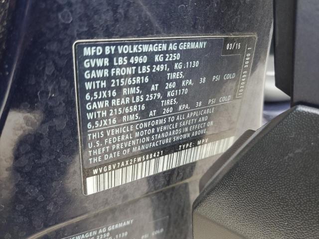 2015 VOLKSWAGEN TIGUAN S - WVGBV7AX2FW588421