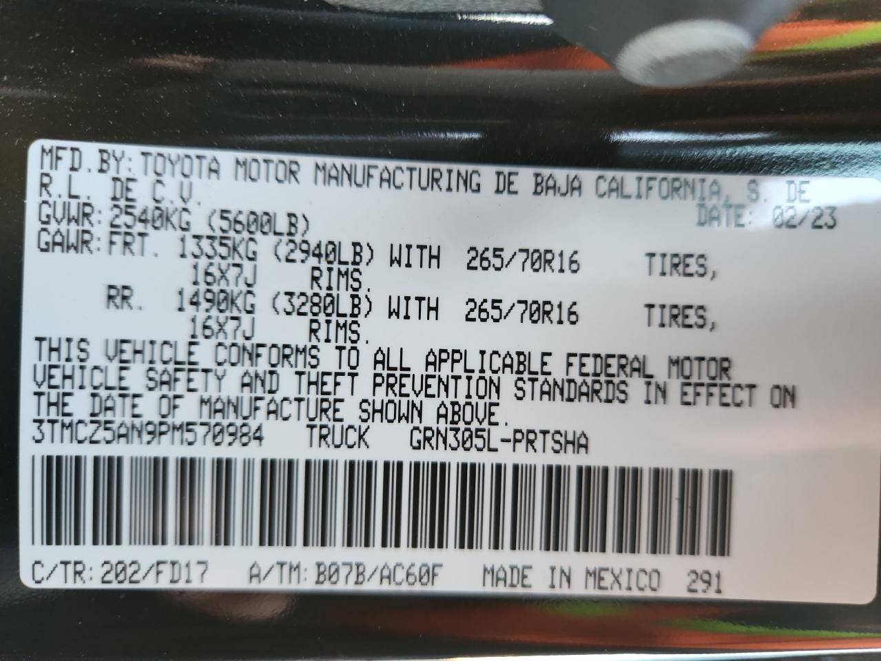 TOYOTA TACOMA DOUBLE CAB