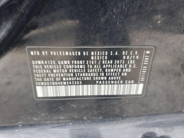 2019 VOLKSWAGEN JETTA SEL PREMIUM - 3VWG57BU4KM247253