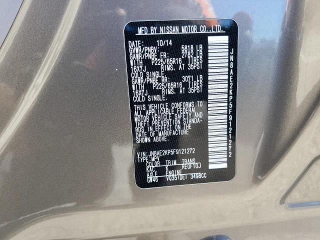 2015 NISSAN QUEST S JN8AE2KP5F9121272