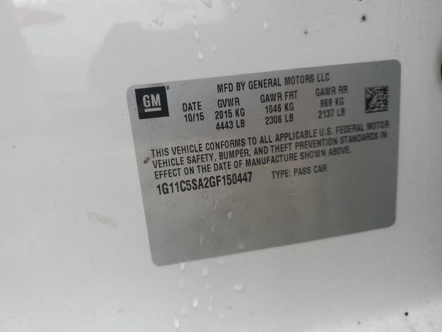 2016 CHEVROLET MALIBU LIMITED LT 1G11C5SA2GF150447