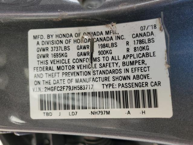 2018 HONDA CIVIC EX #3305304390