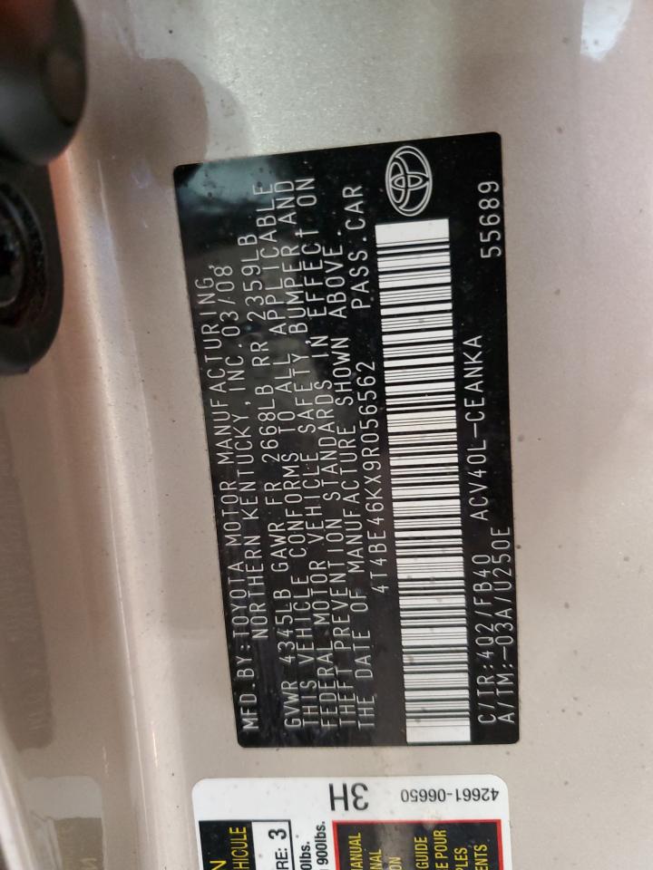 Lot #3302756360 2009 TOYOTA CAMRY BASE