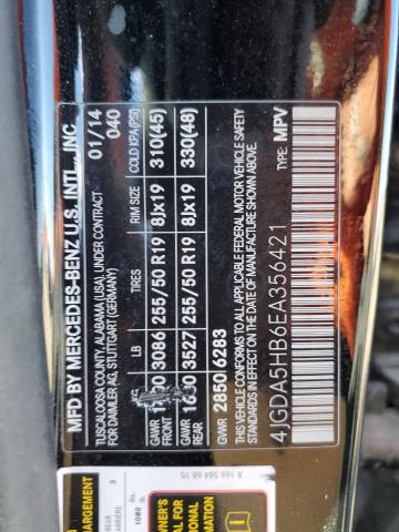 2014 MERCEDES-BENZ ML 350 4MA - 4JGDA5HB6EA356421