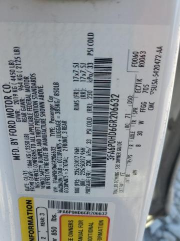 2016 FORD FUSION SE - 3FA6P0HD6GR206632