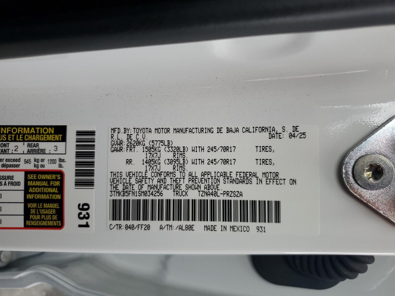 TOYOTA TACOMA DOUBLE CAB