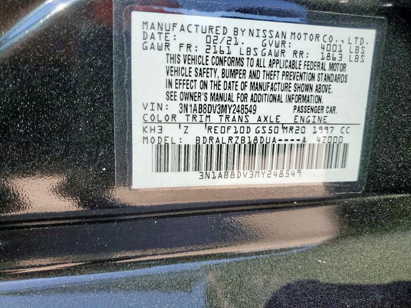 2021 NISSAN SENTRA SR 3N1AB8DV3MY248549
