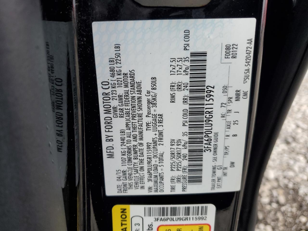 FORD FUSION SE HYBRID