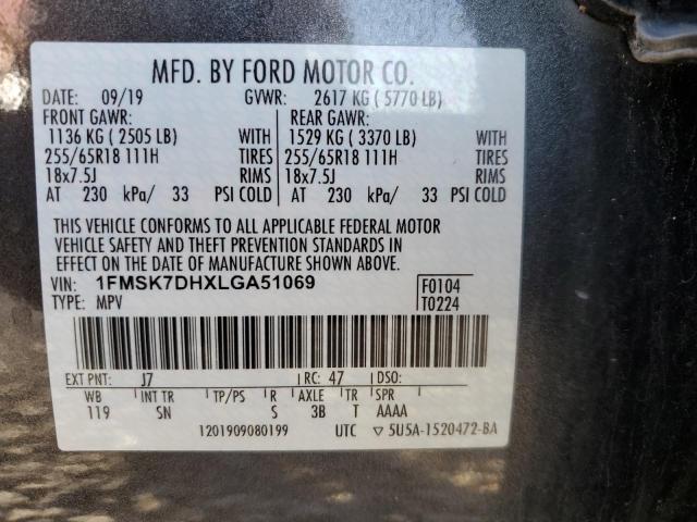 2020 FORD EXPLORER - 1FMSK7DHXLGA51069