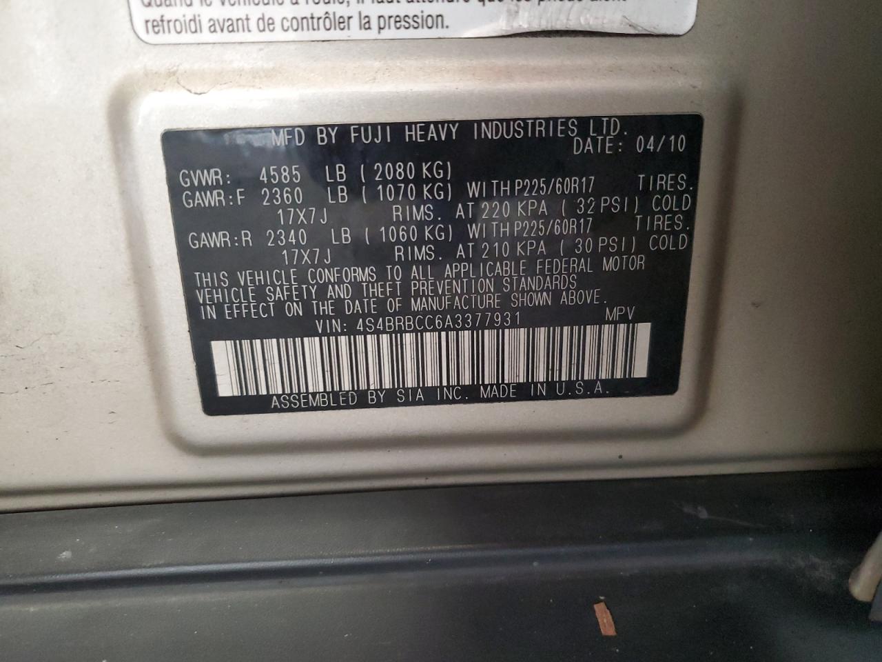 SUBARU OUTBACK 2.5I PREMIUM