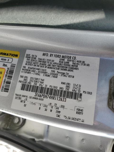 2017 FORD FUSION SE - 3FA6P0H74HR112633