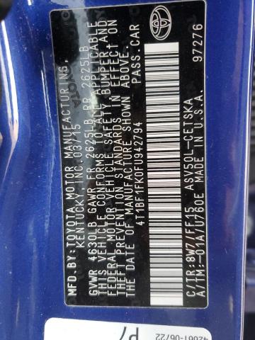 2015 TOYOTA CAMRY LE #3290373765