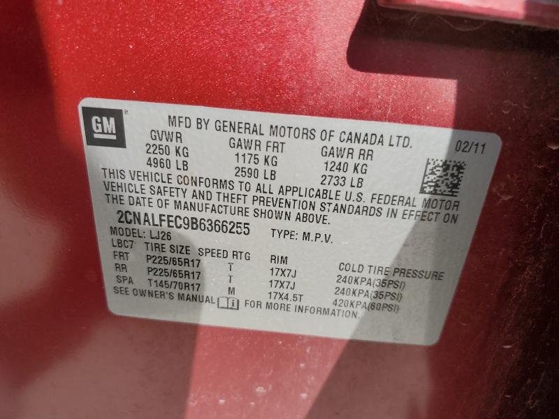 2011 CHEVROLET EQUINOX LT - 2CNALFEC9B6366255