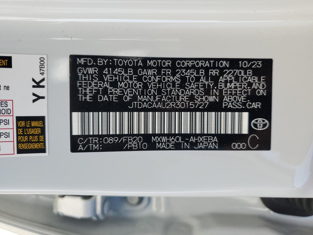 2024 TOYOTA PRIUS LE JTDACAAU2R3015727