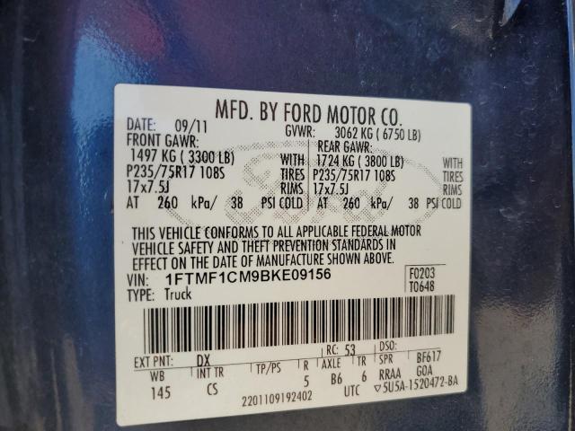 2011 FORD F150 - 1FTMF1CM9BKE09156