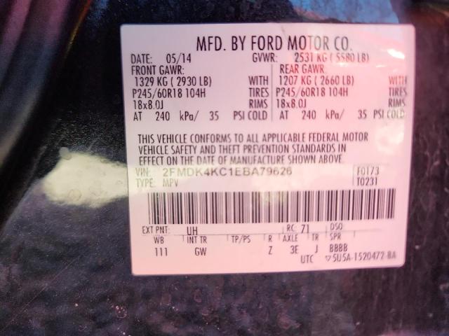 2014 FORD EDGE LIMIT - 2FMDK4KC1EBA79626