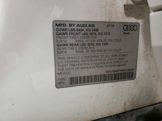 2019 AUDI Q5 PREMIUM #3294387103