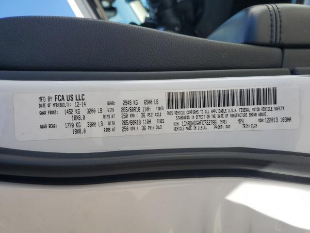 2015 DODGE DURANGO LIMITED 1C4RDHDG0FC722786