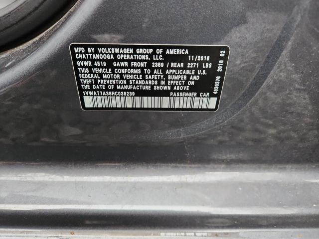 2017 VOLKSWAGEN PASSAT S #3292477718