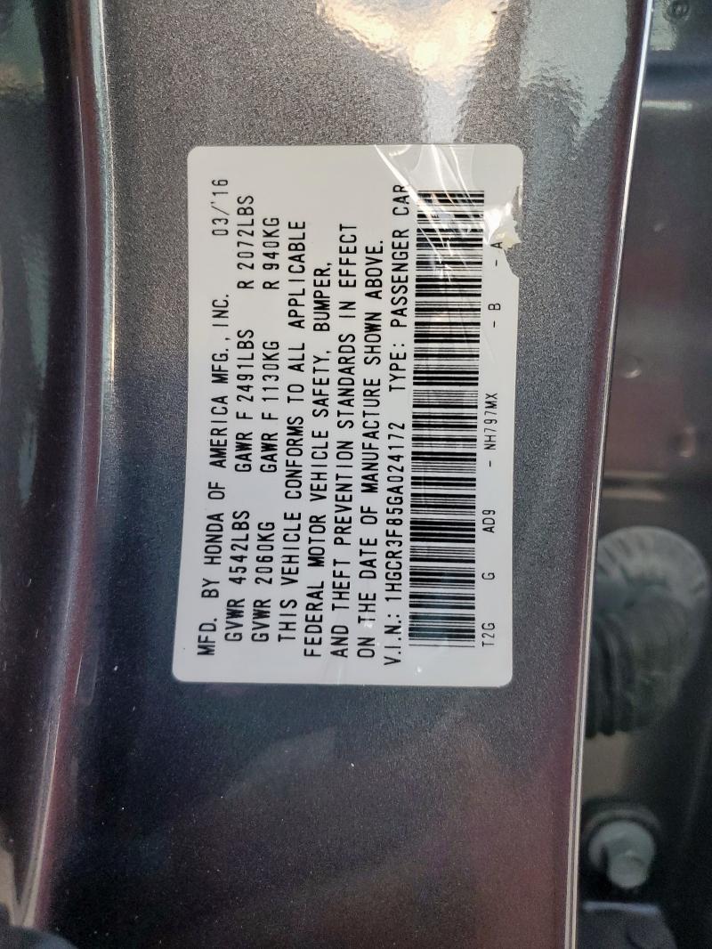 2016 HONDA ACCORD EXL - 1HGCR3F85GA024172