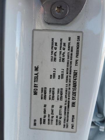 2019 TESLA MODEL 3 - 5YJ3E1EA8KF472621