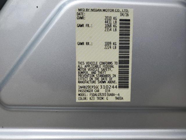 2016 NISSAN LEAF SV 1N4BZ0CP1GC310244