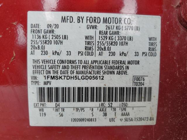 2020 FORD EXPLORER X #3303872731