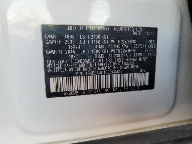 2016 SUBARU OUTBACK 2. - 4S4BSAJC4G3268409