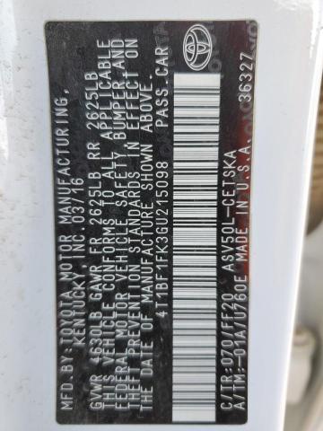 2016 TOYOTA CAMRY LE - 4T1BF1FK3GU215098