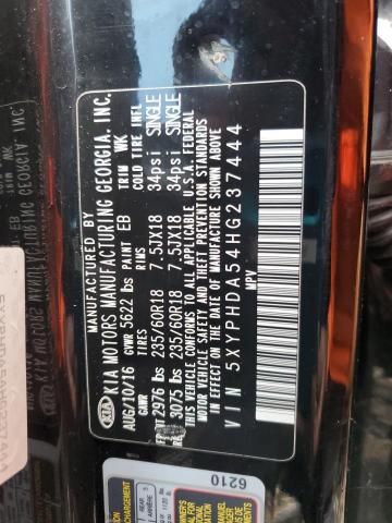 2017 KIA SORENTO EX 5XYPHDA54HG237444