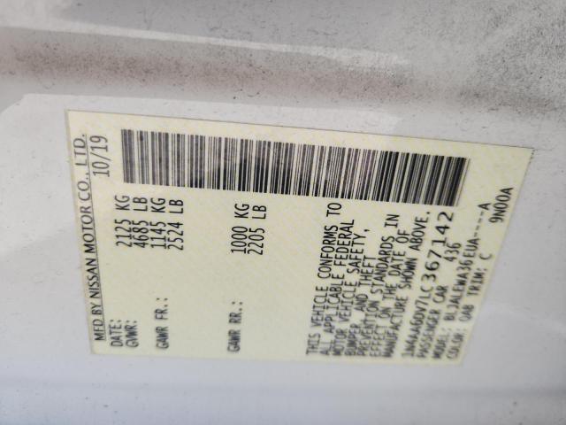 2020 NISSAN MAXIMA SL 1N4AA6DV7LC367142