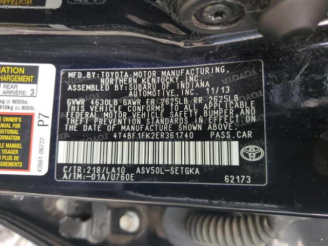 2014 TOYOTA CAMRY L - 4T4BF1FK2ER361740