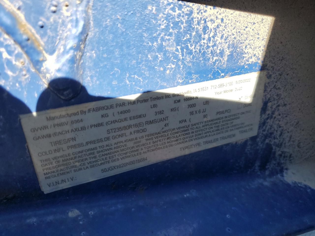 Lot #3281656384 2022 HULL TRAILER