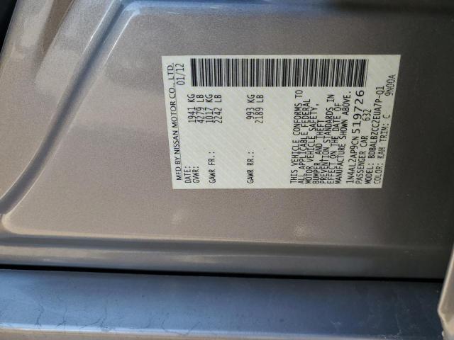 2012 NISSAN ALTIMA BAS - 1N4AL2AP9CN519726