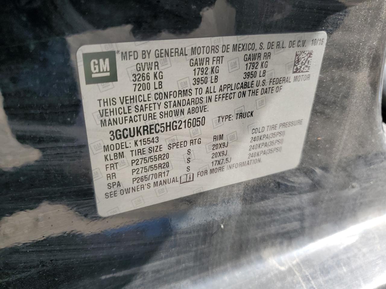 Lot #3283994831 2017 CHEVROLET SILVERADO K1500 LT