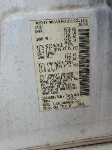 2019 NISSAN FRONTIER S 1N6AD0EV7KN756540