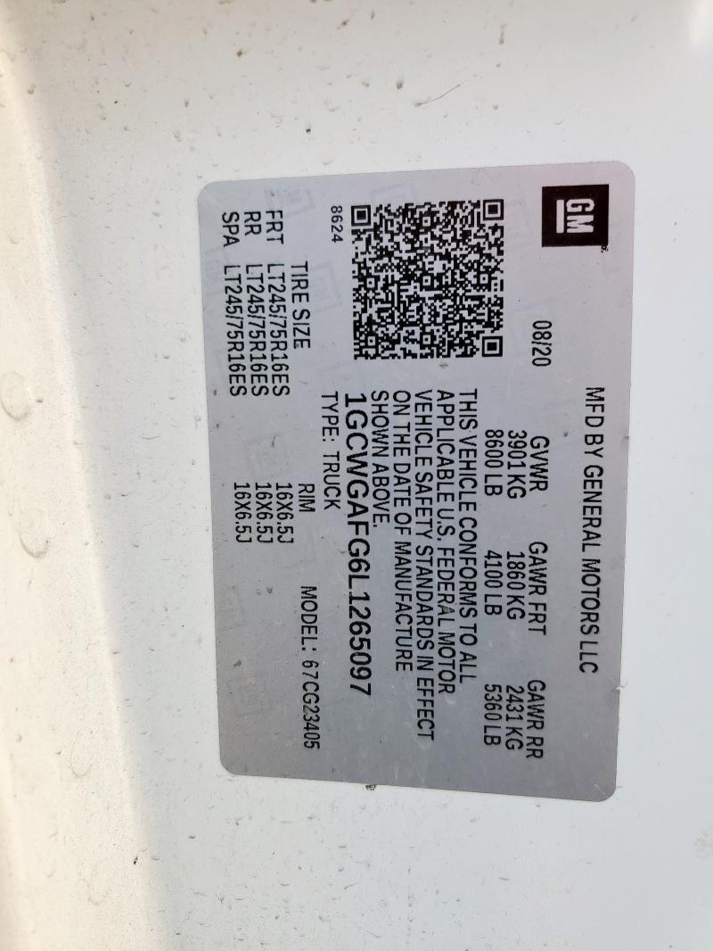 2020 CHEVROLET EXPRESS G2 #3293547409