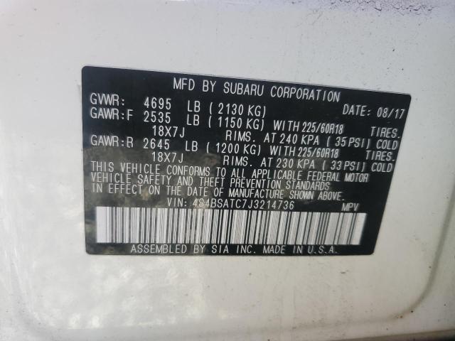 2018 SUBARU OUTBACK TOURING 4S4BSATC7J3214736